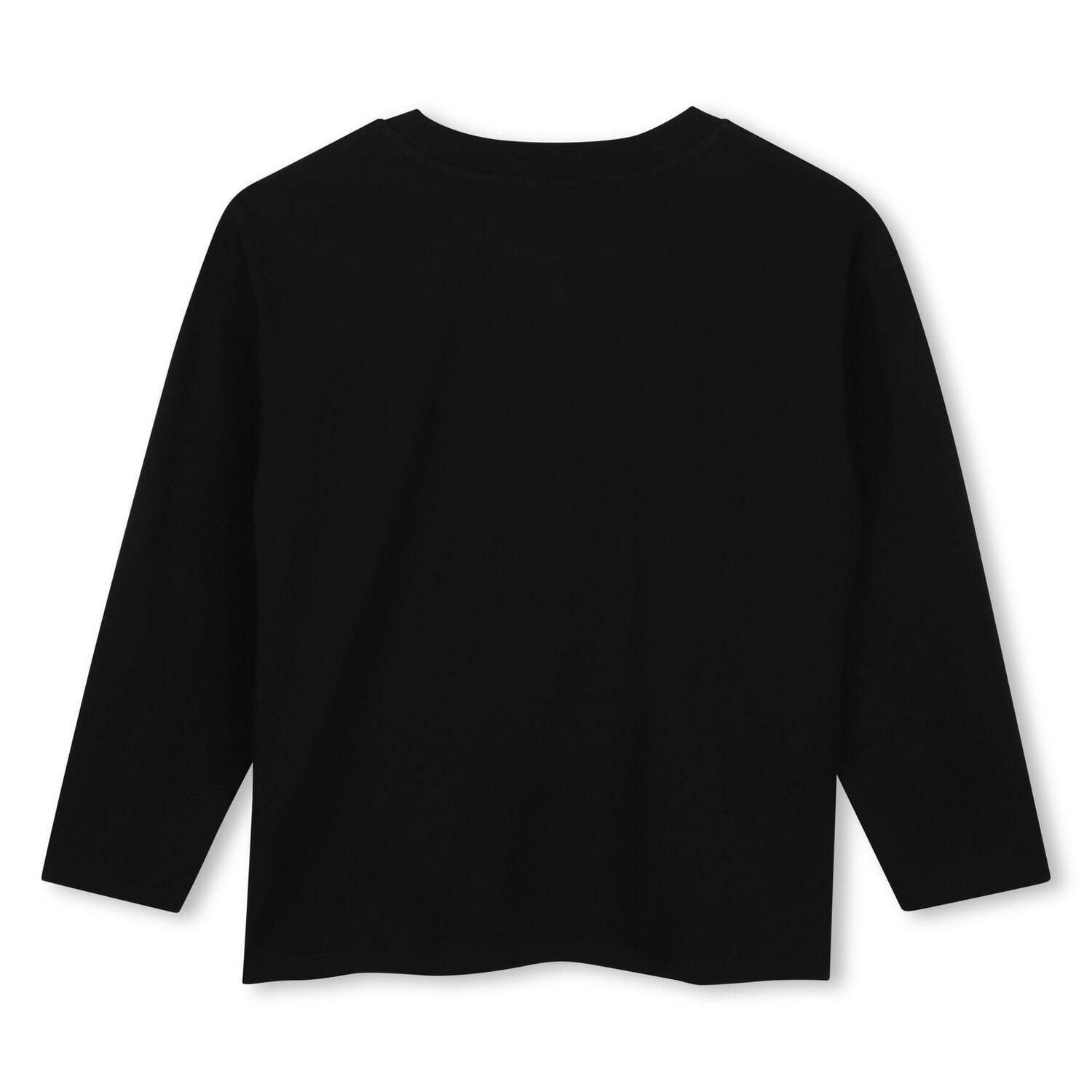 Girls Black Logo Long Sleeve Top, 1, hi-res