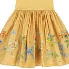 Girls Yellow Floral Dress, 1, hi-res