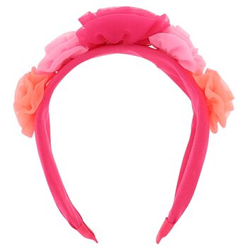 Girls Pink Roses Headband