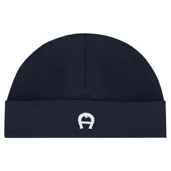 Baby Boys Navy Blue Logo Hat