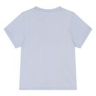 Younger Boys Mini Me Blue Logo T-Shirt, 11, hi-res