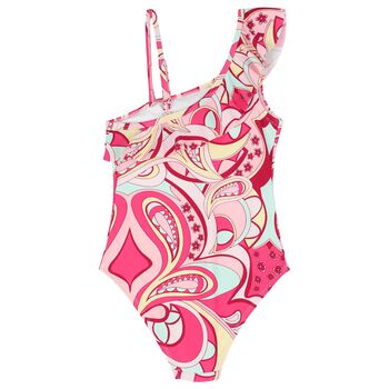 Girls Abstract Print Swimsuit