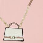 Girls Pink Faux Fur Bag Logo Dress, 3, hi-res