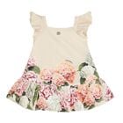 Baby Girls Beige Floral Striped Dress Set, 1, hi-res