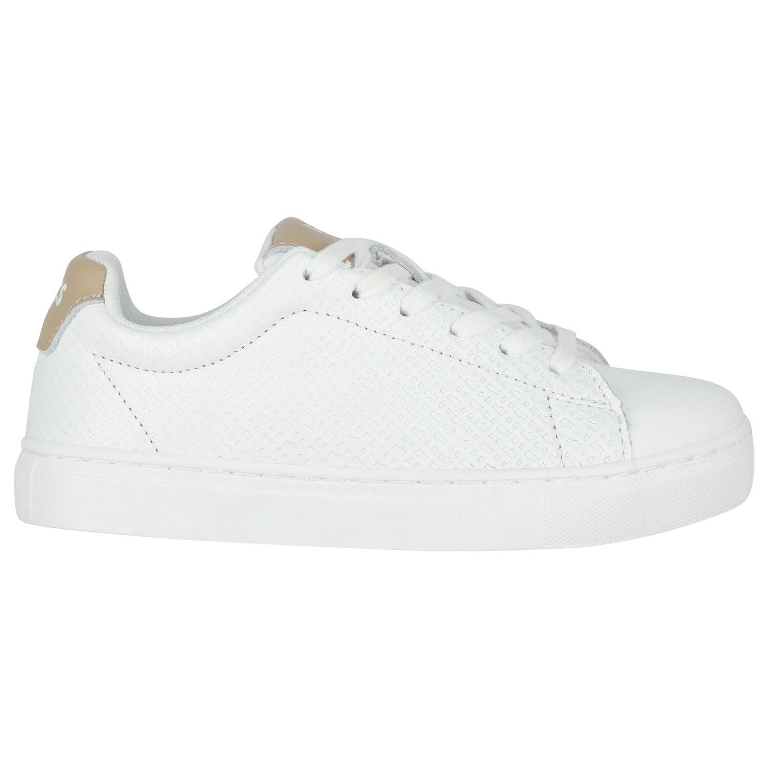 Boys White Logo Trainers, 1, hi-res