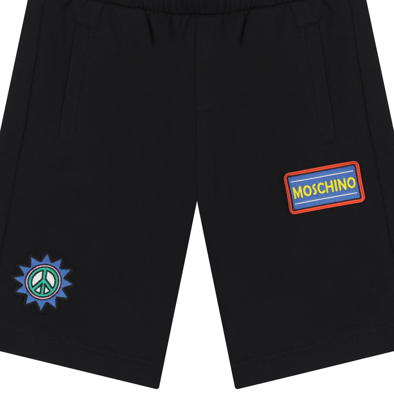 Boys White & Black Teddy Bear Logo Shorts Set, 1, hi-res