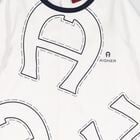 Baby Boys White Logo Babygrow, 1, hi-res