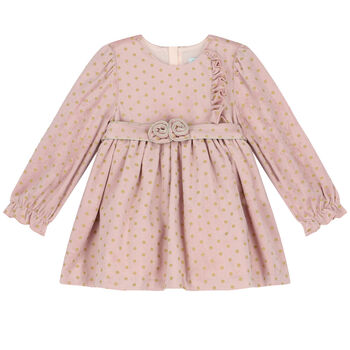 Younger Girls Pink & Gold Dress