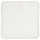 Baby Girls White & Beige Toile De Jouy Blanket, 1, hi-res