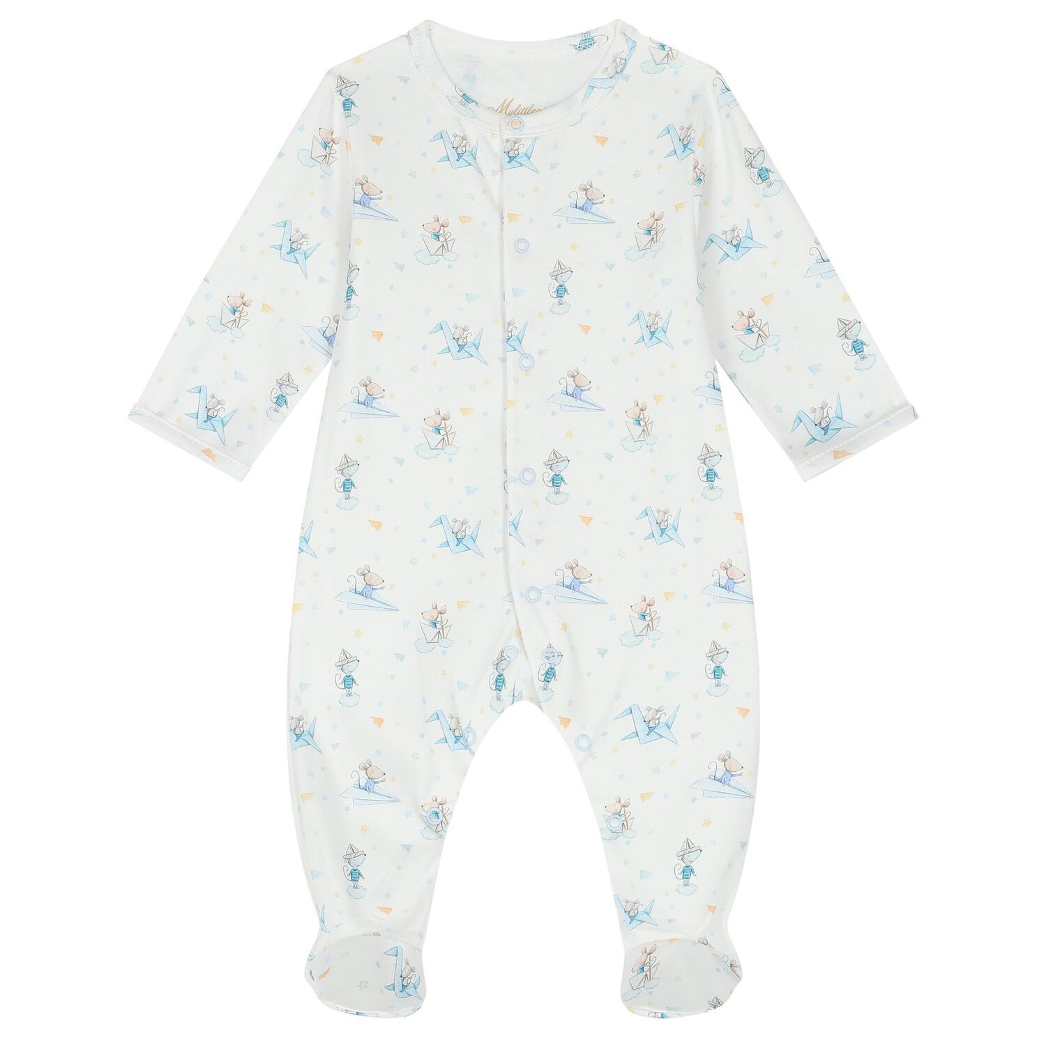 Baby Boys White Cute Mouse Babygrow Set, 1, hi-res