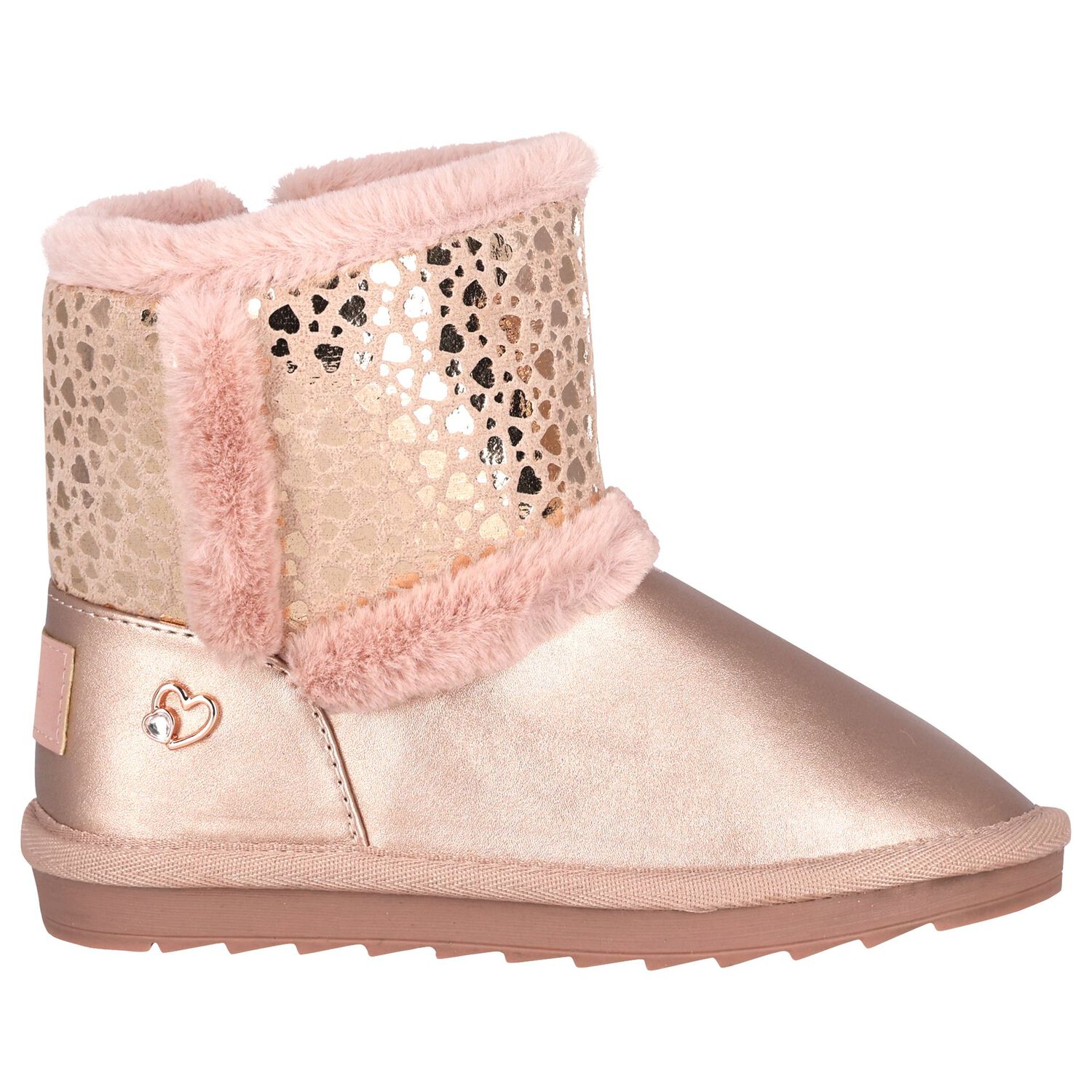 Girls Pink Faux Leather Boots, 1, hi-res image number null