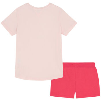 Girls Pink Logo Shorts Set