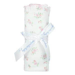 Baby Girls White Floral Swaddle Blanket