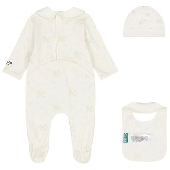 Ivory Tiger Logo Babygrow Gift Set