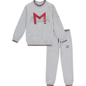 Boys Grey Logo Tracksuit