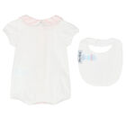 White & Pink Baby Bodysuit Set, 2, hi-res