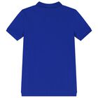 Boys Blue Polo Bear Polo Shirt, 1, hi-res