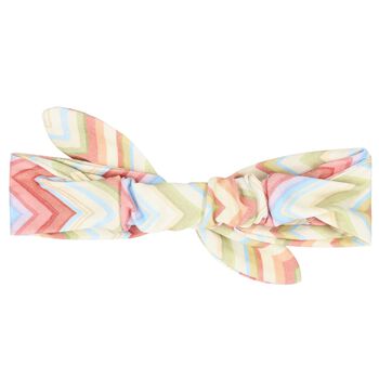 Baby Girls Multi-Coloured Zig Zag Bow Headband, 2 Baby Girls Multi-Coloured Zig Zag Bow Headband
