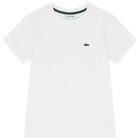 Boys White Logo T-Shirt, 1, hi-res