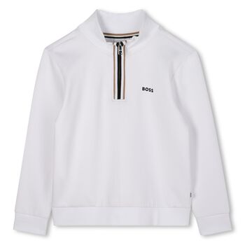 Boys White Logo Sweatshirt