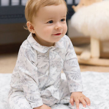 Ivory & Grey Toile De Jouy Babygrow