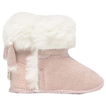 Baby Girls Pink Faux Fur Pre-Walker Boots
