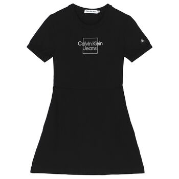 Girls Black Logo Dress