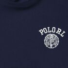 Boys Navy Blue Logo Hooded Top, 1, hi-res