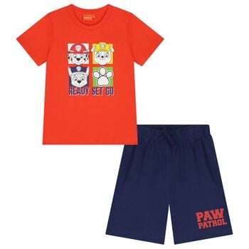 Boys Red & Blue Paw Patrol Shorts Set