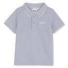 Younger Boys Blue Logo Polo Shirt, 7, hi-res
