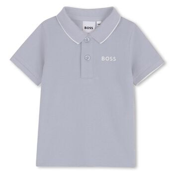 Younger Boys Blue Logo Polo Shirt