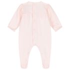 Baby Girls Pink & White Floral Babygrow, 1, hi-res