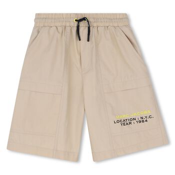 Boys Beige Logo Shorts