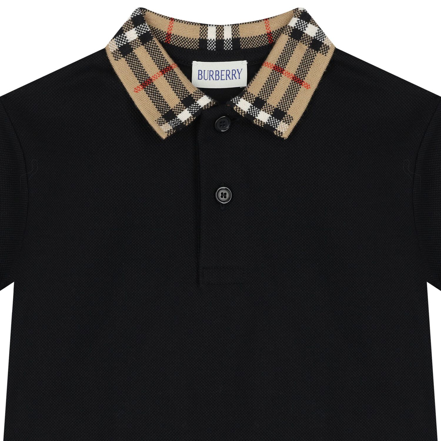 Baby Boys Black Logo Polo Shirt, 1, hi-res