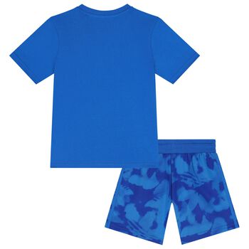 Blue Trefoil Logo Shorts Set