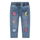 Baby Girls Blue Logo Denim Jeans, 1, hi-res