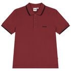 قميص بولو بشعار أحمر للأولاد, 2, hi-res