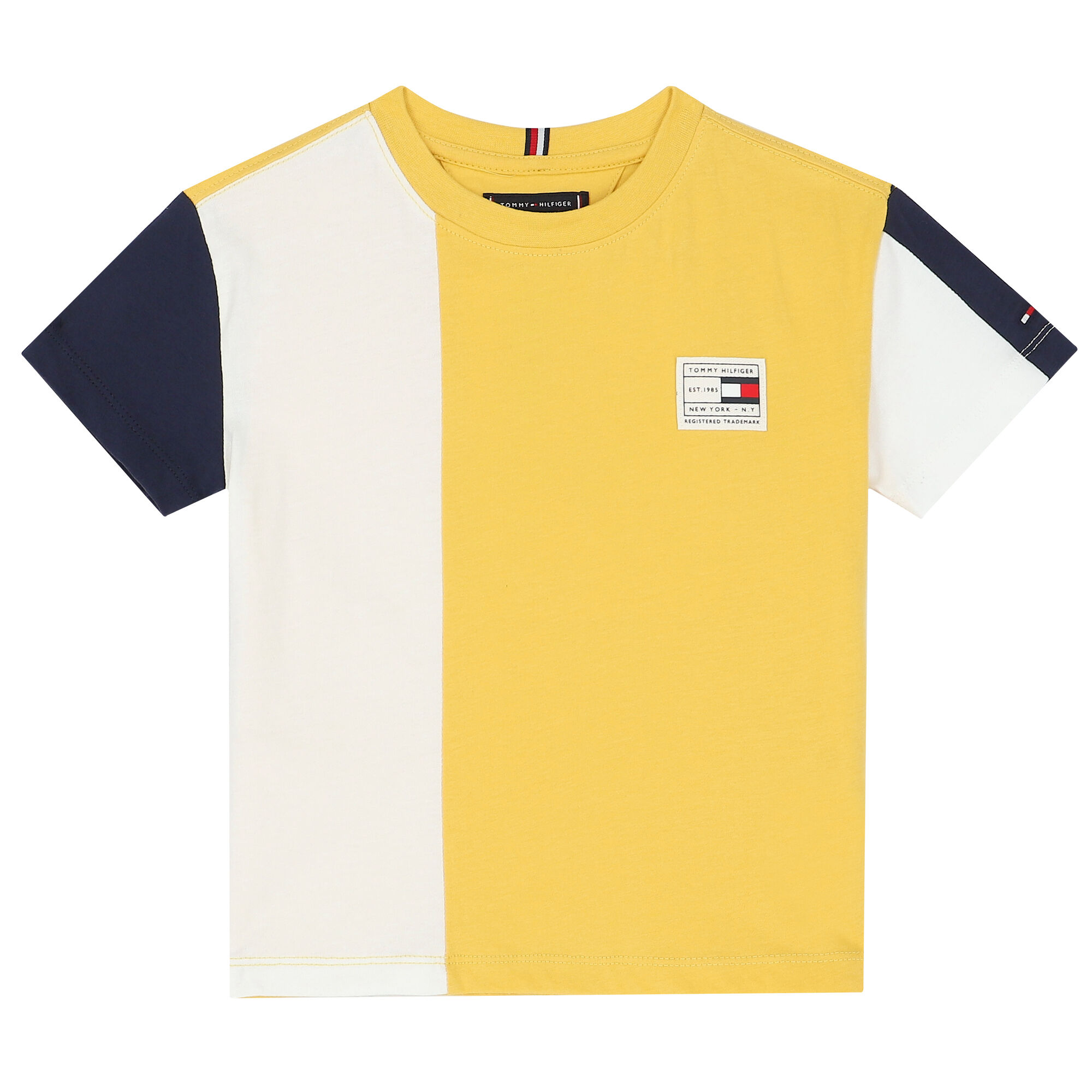 Tommy Hilfiger Boys Yellow White Logo T Shirt Junior Couture