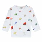 Baby Boys White Printed Top, 1, hi-res