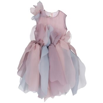 Nikolia Girls Pink & Purple Organza Flower Dress, 1 Girls Pink & Purple Organza Flower Dress