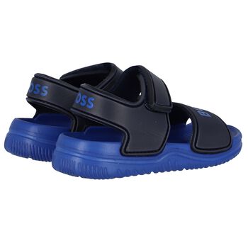 Boys Navy Blue & Blue Sandals