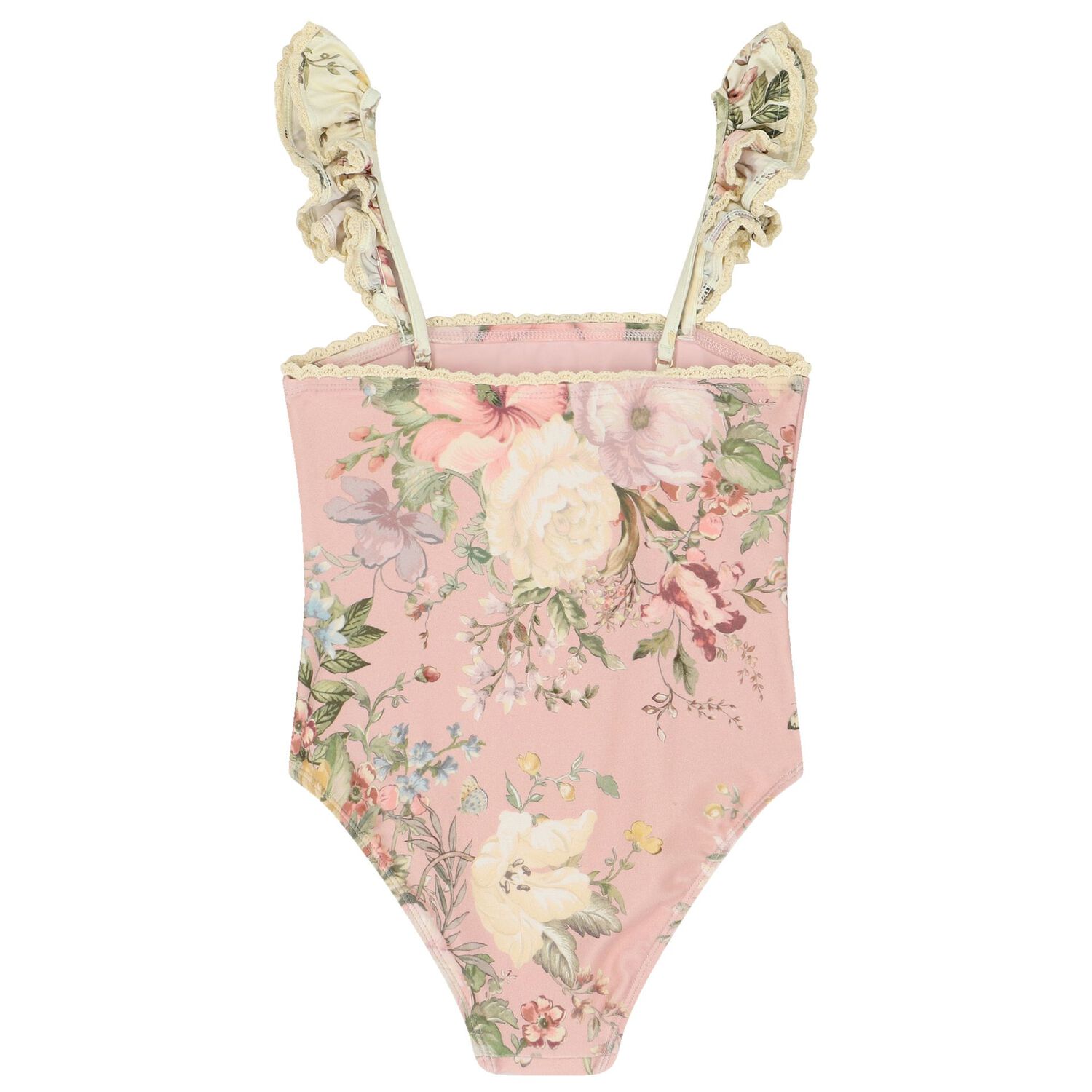 Girls Pink Floral Bikini, 1, hi-res image number null