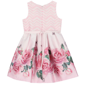 Girls Pink & White Floral Dress