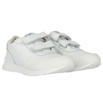 Boys White Logo Trainers