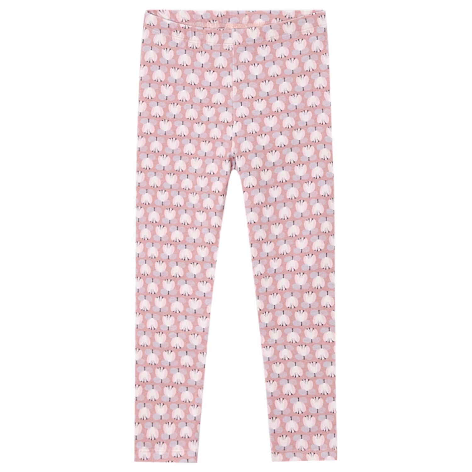 Girls Pink Floral Leggings, 2, hi-res
