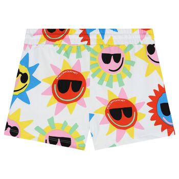 Girls White Sun Shorts