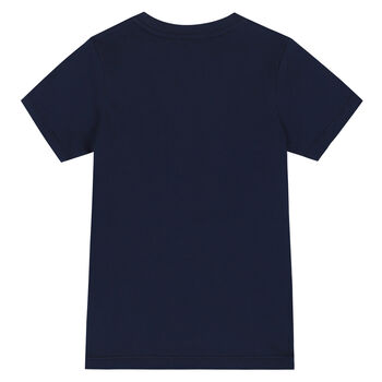 Boys Navy Horseshoe Logo T-Shirt