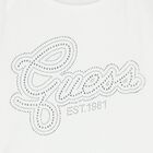 Girls White Embellished Logo T-Shirt, 1, hi-res