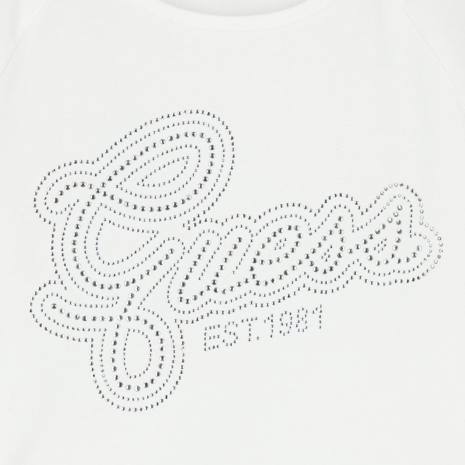 Girls White Embellished Logo T-Shirt, 1, hi-res