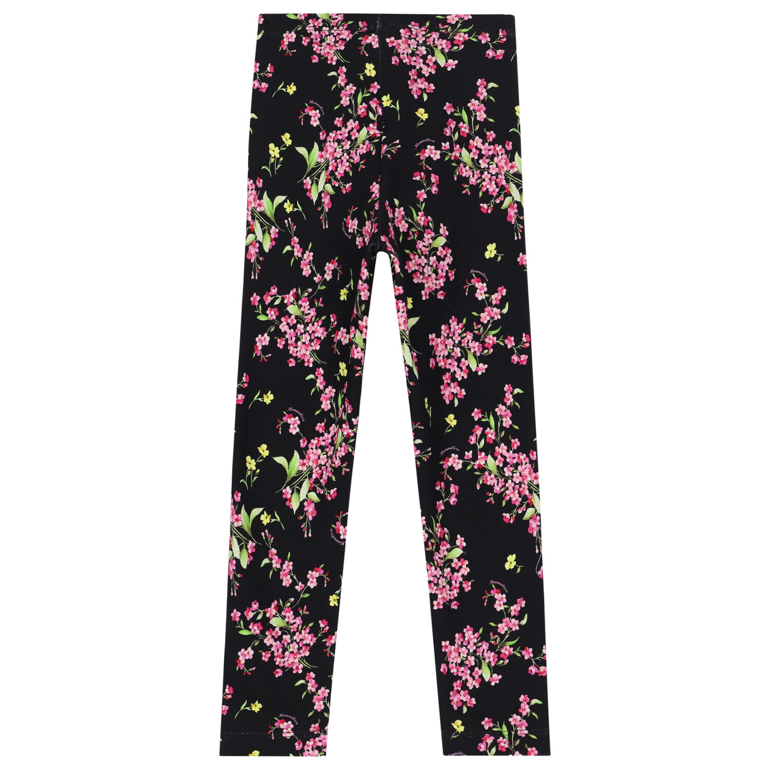 Girls Black Floral Leggings, 1, hi-res image number null